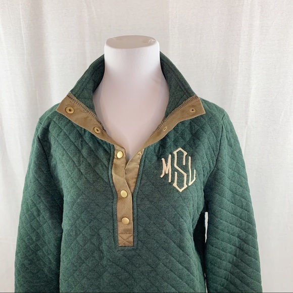 Marley Lilly monogram MLS quilted tunic sweatshirt NWT - Picture 2 of 16